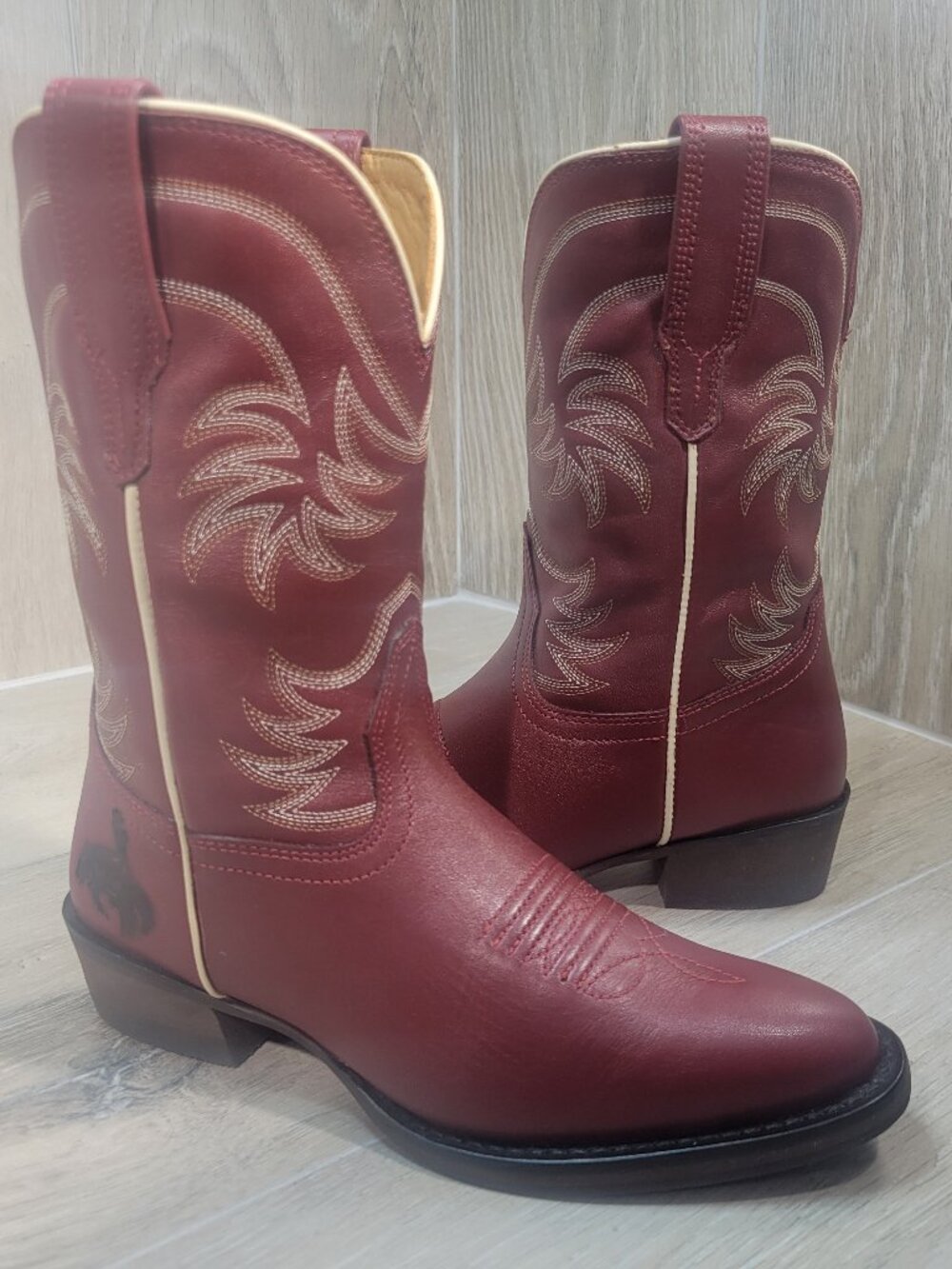 Tecovas The Annie Kid Girl's Size 1Y Scarlet Cowhide Cowgirl Boot